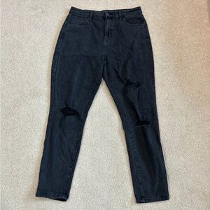 Fashion nova black distressed jeans